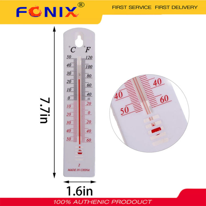 fonix-เซ็นเซอร์วัดอุณหภูมิแบบแขวนผนังจอแสดงเกจในร่มกลางแจ้งที่ใช้ในครัวเรือนเซนเซอร์มอเตอร์อุณหภูมิไพโรมิเตอร์สถานีพยากรณ์อากาศบ้าน