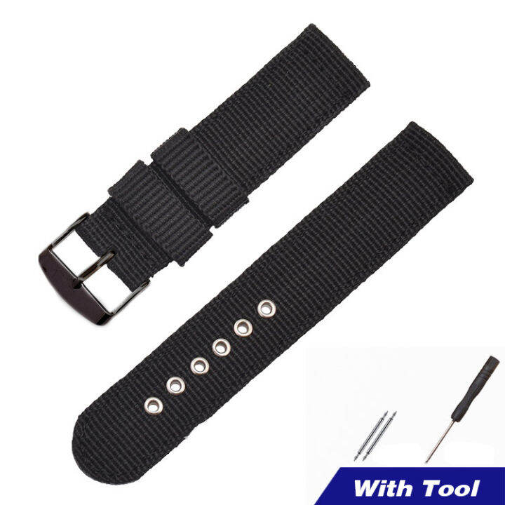 Canvas Nylon Watch Band Straps 16mm 18mm 20mm 22mm 24mm Universal