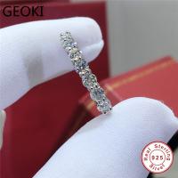 Uenjoyment Passed Diamond Test Round Perfect Cut Total 0.28 Ct D Color VVS1 Moissanite Wedding Ring Luxury 925 Sterling Silver Rings