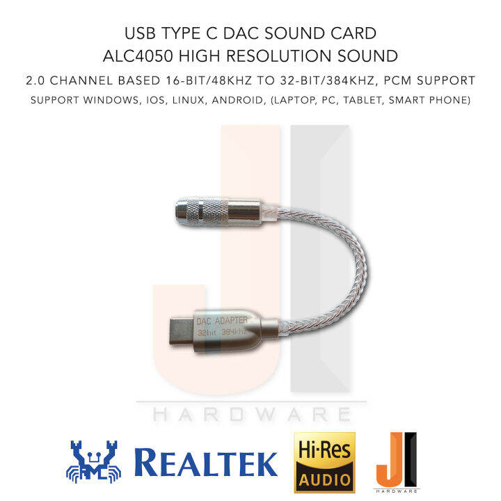 usb-type-c-dac-sound-card-alc4050-high-resolution-sound-for-pc-tablet-laptop-smart-phone-support-ios-windows-android-ของใหม่มีกล่องใส่