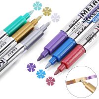《   CYUCHEN KK 》สีสัน☏ปากกาสีเมทัลลิกหมึกพิมพ์แบบน้ำ2-6ชิ้นปากกาสีสันสดใสถาวร2มม. สำหรับกระดาษสีดำอุปกรณ์ของประดับทำจากเรซินอีพ็อกซี่