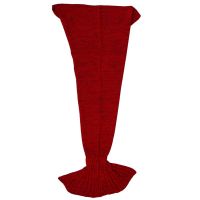 Home Creative Hand Made Warm Knitted Mermaid Tail Shape Blanket Fashion Air Condition Soft Blanket Red 90cm*50cm