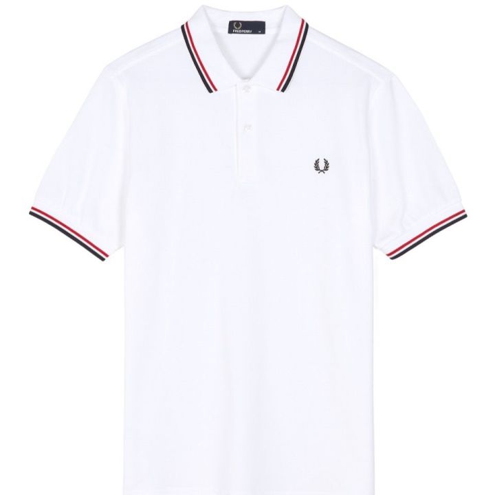 fred-perry-เสื้อบูติกคลาสสิกสำหรับฤดูร้อน-เสื้อคอปกทรงสลิมฟิตสีทึบผ้าฝ้ายแท้ผู้ชายเสื้อโปโลขนาดพลัสไซส์