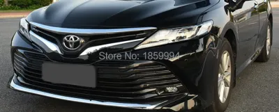 Chrome กระจังหน้าย่างกันชนฝาครอบสติกเกอร์สำหรับ2017 2018 2019 Toyota Camry XV70 8TH