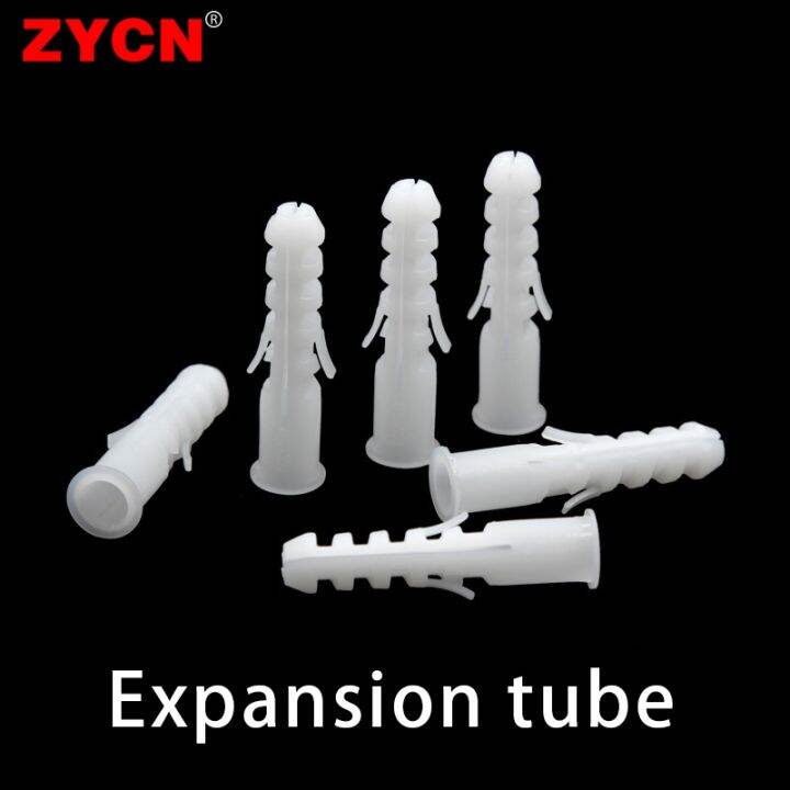 100pcs-6-8-10-12mm-plastic-tube-expansion-wall-anchors-plugs-fasteners-nylon-carbon-steel-self-tapping-screw-bolt-ribbed