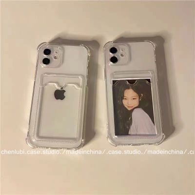 เคส Apple สำหรับ iPhone 11 12 Pro Max 13 Pro Max 6 7 8 Plus X XS XR เคสแบบมีฝาครอบโปร่งใสแพ็คการ์ดเคสซิลิโคนนิ่มสำหรับโทรศัพท์