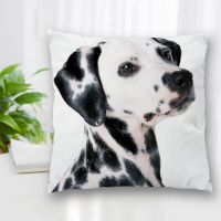 （ALL IN STOCK XZX）Custom Dalmatia Dog Pillow Case Polyester Decorative Zipper Pillow Case Square Pillow Case 40x40cm   (Double sided printing with free customization of patterns)