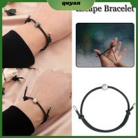 QUYAN สีดำ ลูกปัดทังสเตนคาร์ไบด์ ฉุกเฉิน สร้อยข้อมือ Escape สายรัดข้อมือ Escape เครื่องมือช่วยเหลือตนเอง สายรัดข้อมือตัดกระจกรถยนต์