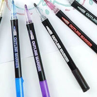 ปากกาเน้นข้อความสองสี8/12/24เส้นปากกาเน้นข้อความสีสันสดใสปากกาแต่งเล็บ5LA-fb-my อุปกรณ์การเรียนสำนักงาน