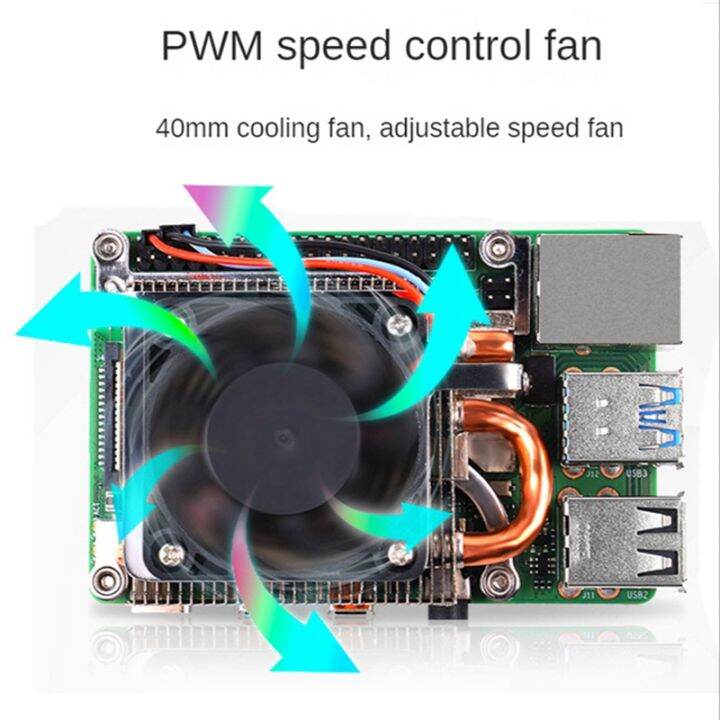 pwm-tower-cooling-fan-for-raspberry-pi-3b-3b-4b-pwm-speed-regulating-cooling-thermal-cooling-device-with-thermal-pad