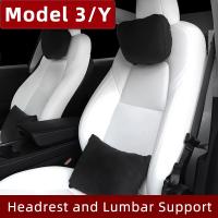 Car Pillow Sleeping Neck Headrest for Tesla Model 3 and Model Y Flannel Lumbar Support Bolster Seat Cushions