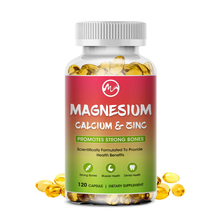 Calcium Magnesium Zinc Complex Vitamin D3 Capsules Osteoporosis Leg Cramp Consolidate Teeth