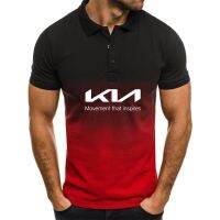 เสื้อโปโลผู้ชายสำหรับฤดูร้อนใหม่โลโก้ KIA Quatity สูงกางเกงขาสั้นผู้ชายฮาราจูกุเสื้อยืดลำลองออกแบบได้เองสำหรับผู้ชายกลางแจ้งเสื้อคลาสสิก