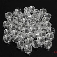 LQ 50PC Clear Cream Jar ขวดเครื่องสำอางขนาดเล็กภาชนะโปร่งใสหม้อสำหรับเล็บ