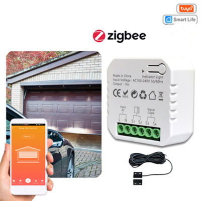 Tuya ZigBee Garage Door Opener Controller APP รีโมทคอนลเข้ากันได้กับ Alexa Home สำหรับประตูควบคุมด้วยเสียงที่จำเป็น