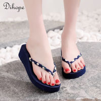 【CW】Fashion Wedge Heels Slippers Women Flip Flops Summer Thick Bottom Sandals Platform Slippers Soft Beach Shoes Non-Slip Slides New