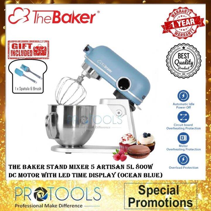 【THE BAKER Stand Mixer 5 ARTISAN 】5.0L 800W DC Motor With LED Time