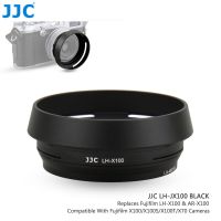 JJC LH-X100 AR-X100 เลนส์ฮูดกันแดดพร้อมแหวนอะแดปเตอร์ฟิลเตอร์ 49 มม. สำหรับกล้องดิจิตอล Fuji Fujifilm X100V X100F X100T X100S X100 วัสดุโลหะสีเงินสีดำ