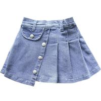 Baby Western-style personality half-length skirt Girls spring and summer baby girls fashion folding denim skirt P4619