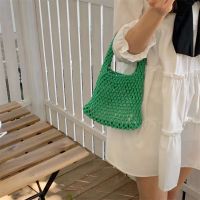 2 in 1New hand- hollow handbag net bag holiday beach bag Wrist hollow mesh womens Beach Bag