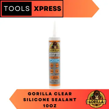  Gorilla Clear 100% Silicone Sealant Caulk, 10 Ounce