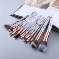 【CW】▩☬☇  FLD10/15Pcs Marble Makeup Brushes Set Foundation Blush Blending Make Up Tools Maquiagem