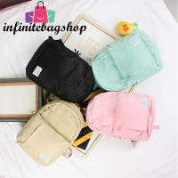 infinitebagshop(IN955) -n3กระเป๋าเป้สีพื้นช่องเยอะน่ารัก