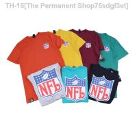 ✲ American Football League printed trendy candy color half-sleeved oversize style summer loose cotton short-sleeved T-shirt for men