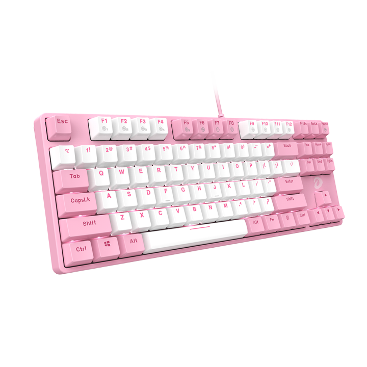 dareu-ek87-glory-gaming-keyboard-pink-white-คีย์บอร์ดเกมมิ่ง-red-switch-แป้นภาษาอังกฤษ-ของแท้-ประกันศูนย์-1ปี