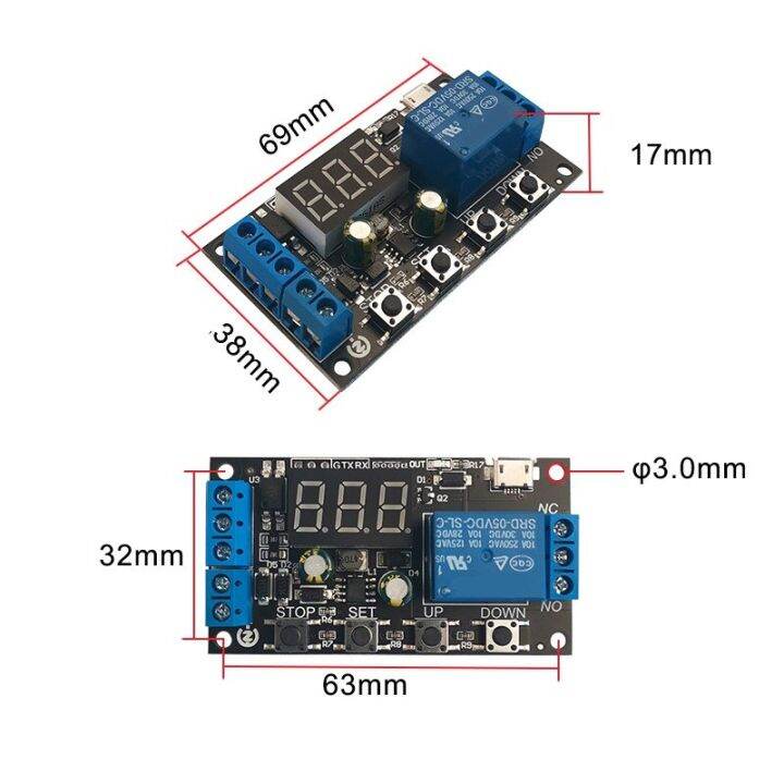 zk-td2-1ช่อง-dc-5-30โวลต์จุดชนวนแบบหน่วงเวลาเปิด-ปิดโมดูลสวิตซ์-nbsp-รีเลย์วงจรจับเวลาพร้อมไมโคร-usb-จอแสดงผล-led-แบบดิจิตอล0-1วินาที-999นาที