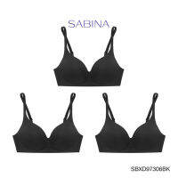 Sabina ซาบีน่า ฟองดี รุ่น PERFECT BRA  (ไร้โครง) Set 3 ชิ้น รหัส SBXD97306BK สีดำ