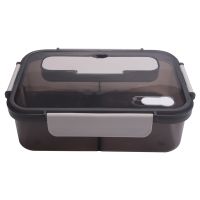 Lunch Box, 1500Ml Bento Box, Food Container with 3 Compartments and Cutlery Set,Microwave and Meal Prep Containers