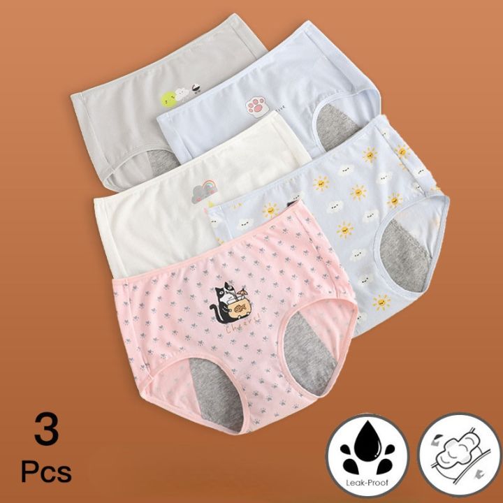 Lovely Cartoon Printed Menstrual Panties Teenage Girl Leakproof  Physiological Period Underwear for Daughter Culotte Menstruelle