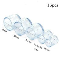 16pcs Chair Leg Cap Furniture Table Feet Transparent Protector Pad PVC Furniture Table Feet Covers Round Bottom 16/19/25/30mm Furniture Protectors Rep