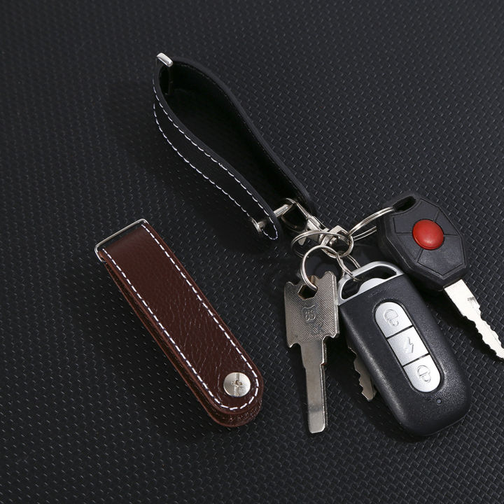 พวงกุญแจรถยนต์หนังแท้สำหรับผู้ชายและผู้หญิงที่ห้อยกุญแจรถแบบเรียบง่ายจี้กุญแจใส่กุญแจรถจากร้าน-shenwin