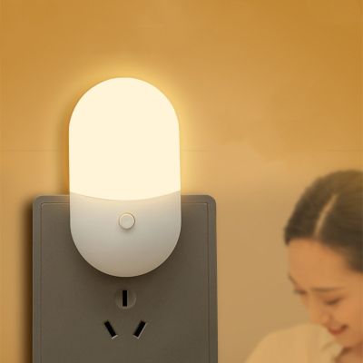 Led Mini Night Light Switch Plug-In Led Light Eye Protection Night Light Lamp Use For Bedside Baby Feeding Living Room Night Lights