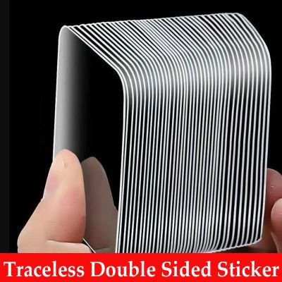 ✇ Reusable Double Sided Pvc Transparent Wall Stickers Double Sided Tape Adhesive Non-Trace Tape Waterproof Nano Tape Home Supply