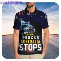 without truckers australia stops 3d polo shirt