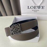 LOEWE Baoluoyiwei เข็มขัดแฟชั่นของผู้ชายไฮเอนด์สำหรับทั้งหญิงและชายหนังสองด้านเข็มขัดสากลของผู้หญิงเข็มขัดยางยืดแฟชั่นลำลอง