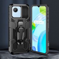 เคสสำหรับ Realme C30 /Narzo 50i นายกไฮบริดทนแรงกระแทกเคสอาร์เมอร์คิกสแตนด์คลิปเข็มขัดฝาครอบ