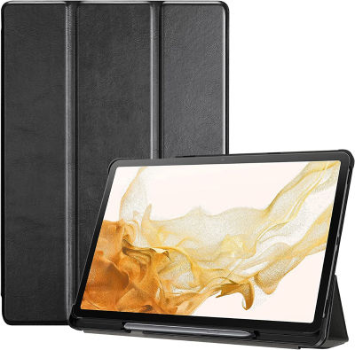 ProCase Case for 12.4 inch Galaxy Tab S8 Plus 2022/ Tab S7 FE 2021/ Tab S7 Plus 2020, Slim Smart Cover with Pencil Holder for 12.4” Galaxy Tab S8+ S7 FE S7+ (SM-X800 X806 T730 T736 T970 T975) -Black