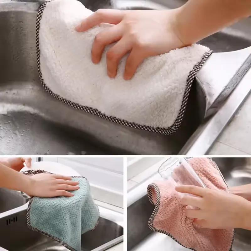 2PCS Kitchen Towels Soft and Super Absorbent Microfiber Dish