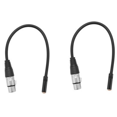 2pcs 0.3M Wire 3 Pin Xlr Female to 3.5mm Trs 1/8Inch Female Stereo Audio Adapter Microphone Cable
