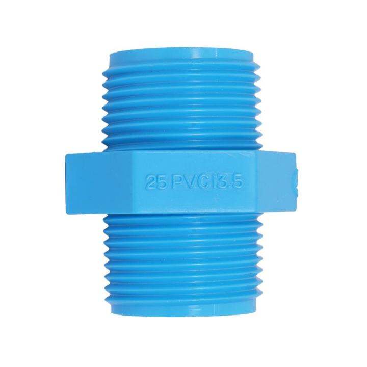 นิปเปิ้ล-pvc-เกลียวนอก-ท่อน้ำไทย-1-นิ้ว-สีฟ้าpvc-nipple-pipe-fitting-mpt-thai-pipe-1in-blue-ด่วน-ของมีจำนวนจำกัด