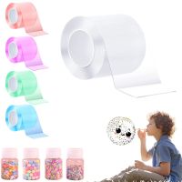 ❐▪ 2pcs Nano Double Sided Blowable Tapes High Sticky Bubble Blowing Tape Children Pinch Toy Making Blowing Bubble Adhesive Tape