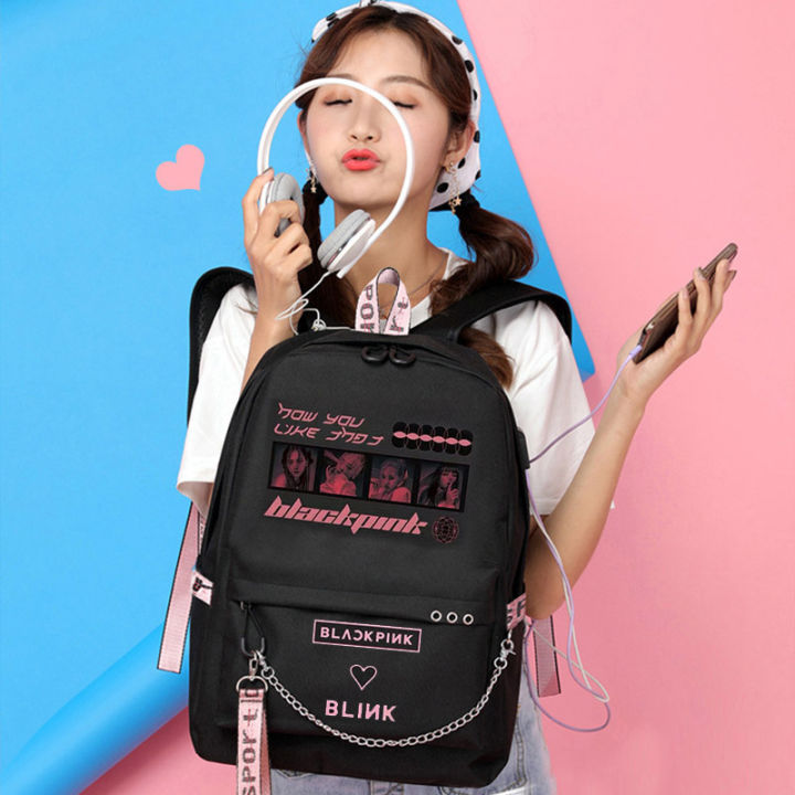 Black Pink School Backpack – Shokh