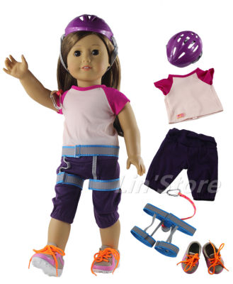 5in1 set Climbing Doll Clothes Outfit for 18"American Doll Costume