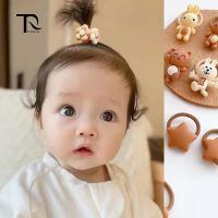 New 10pcs Cartoon Bear Cat Bunny Cute Bow Hair Bands Rubber Bands For Girls Elastic Hair Accessories Candy Hair Ties Headband Hair Accessories