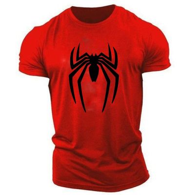 Summer casual sports fashion 2D printed spider adult crewneck short sleeve large size mens T-shirt loose quick dry comfortable