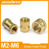 JUIDINTO 10-50 ชิ้นทองเหลืองใส่อ่อนนุช M2 M2.5 M3 M4 M5 M6 ทองแดง Knurled เกลียว Nut สำหรับ 3D พิมพ์-cijiha